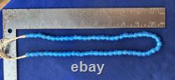 Super Fine 24 Turquoise Blue Trade Period Beaded Indian Necklace Artifact