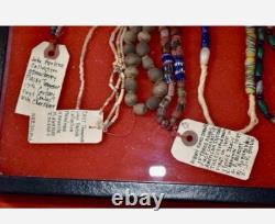 Super Fine 24 Turquoise Blue Trade Period Beaded Indian Necklace Artifact