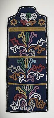 TLINGIT BEADED Cloth WALL POCKET 22 Antique Northwest Coast NATIVE AMERICAN