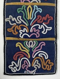 TLINGIT BEADED Cloth WALL POCKET 22 Antique Northwest Coast NATIVE AMERICAN