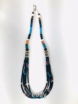 TOMMY SINGER Black Onyx Turquoise Silver Gold Barrel Bead Necklace NEW