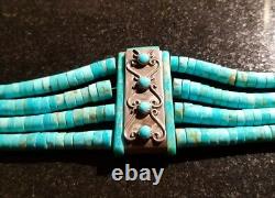 TURQUOISE Native American Indian Necklace Choker Natural Sleeping Beauty Heishi