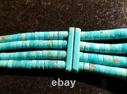 TURQUOISE Native American Indian Necklace Choker Natural Sleeping Beauty Heishi
