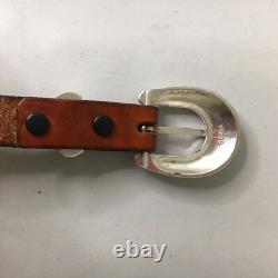 Tom H. Begay Hand Beaded Belt Navajo Native American Art Leather Hand Tooled