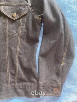 True Vintage 70's Native American Beaded Chief Denim Jacket Sz 40 Fits Medium