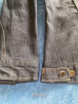 True Vintage 70's Native American Beaded Chief Denim Jacket Sz 40 Fits Medium
