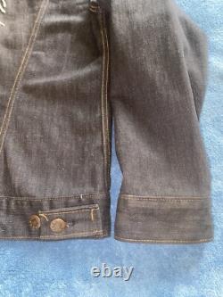 True Vintage 70's Native American Beaded Chief Denim Jacket Sz 40 Fits Medium