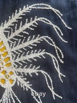 True Vintage 70's Native American Beaded Chief Denim Jacket Sz 40 Fits Medium