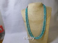 Turquoise And Silver Heishi Bead Native American Southwestern Necklace Jewelry