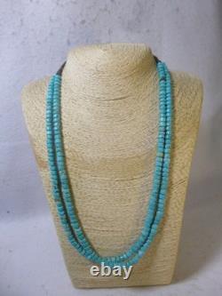 Turquoise And Silver Heishi Bead Native American Southwestern Necklace Jewelry