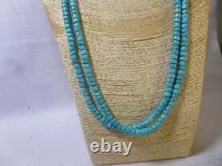 Turquoise And Silver Heishi Bead Native American Southwestern Necklace Jewelry