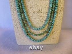 Turquoise Heishi Bead and Nugget Sterling Native American Southwestern Necklace