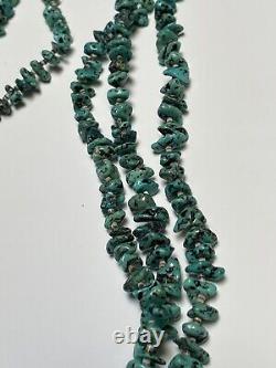 Turquoise Necklace Beaded Beads Chunky Stone Navajo Native American Indian 925