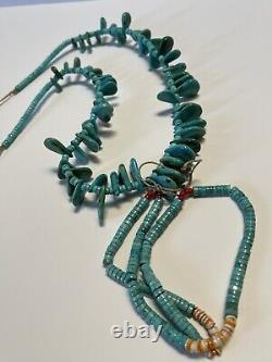 Turquoise Necklace Beaded Beads Chunky Stone Navajo Native American Indian Art