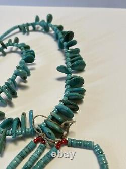 Turquoise Necklace Beaded Beads Chunky Stone Navajo Native American Indian Art