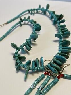 Turquoise Necklace Beaded Beads Chunky Stone Navajo Native American Indian Art