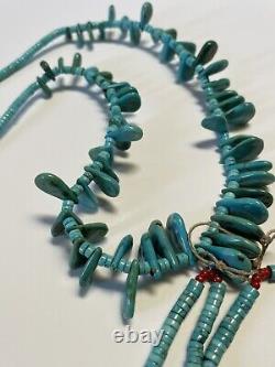 Turquoise Necklace Beaded Beads Chunky Stone Navajo Native American Indian Art