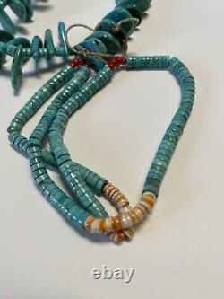 Turquoise Necklace Beaded Beads Chunky Stone Navajo Native American Indian Art