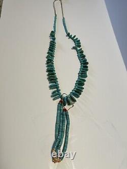 Turquoise Necklace Beaded Beads Chunky Stone Navajo Native American Indian Art