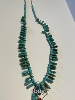 Turquoise Necklace Beaded Beads Chunky Stone Navajo Native American Indian Art