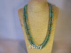 Turquoise and Silver Double Strand Native American Southwestern Necklace