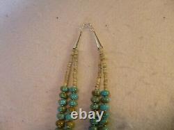 Turquoise and Silver Double Strand Native American Southwestern Necklace