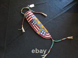 Unique Large Native American Beaded Leather Sheath, South Dakota, Sd-082307811