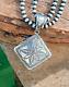 VINCENT PLATERO Sterling Silver Stamped Navajo Diamond Pendant by VJP No Beads