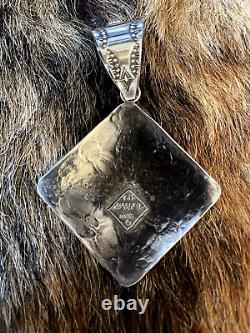 VINCENT PLATERO Sterling Silver Stamped Navajo Diamond Pendant by VJP No Beads