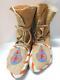 VINTAGE 1920-30s ARAPAHO INDIAN BEADED MOCCASINS HI TOPS WYOMING