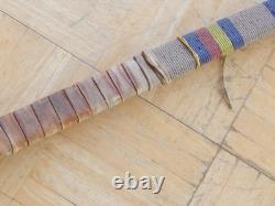 VINTAGE 48 t MID CENTURY NORTHERN PLAINS BEADED HIDE BACKED BOW NICE