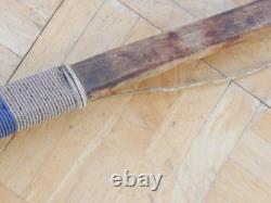 VINTAGE 48 t MID CENTURY NORTHERN PLAINS BEADED HIDE BACKED BOW NICE