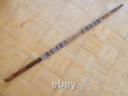 VINTAGE 48 t MID CENTURY NORTHERN PLAINS BEADED HIDE BACKED BOW NICE