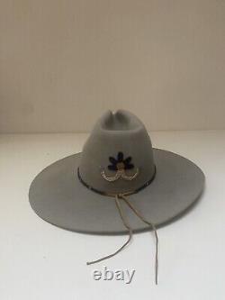 VINTAGE Plains Indian Beaded Cowboy Hat Wool Native American