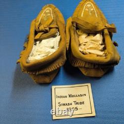 VINTAGE SIWASH TRIBE Native American Indian Moccasins 1895 RARE