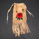 VTG APACHE BUCKSKIN LEATHER BEADED BAG/POUCH Native Art FLOWER Pictorial 11.5