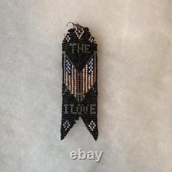 VTG Antique Native American Beaded Watch Fob 1900s Americana Folk Art