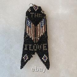 VTG Antique Native American Beaded Watch Fob 1900s Americana Folk Art