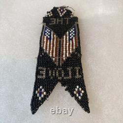 VTG Antique Native American Beaded Watch Fob 1900s Americana Folk Art