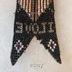 VTG Antique Native American Beaded Watch Fob 1900s Americana Folk Art