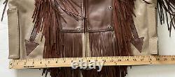 VTG Native American Andrade Leather Beaded Fringe Southwest Jacket Medium