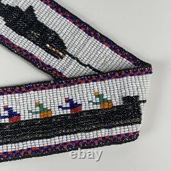 VTG Native American Beaded Band Pacific Coast Whaling Whale Boat 29 RARE MINT