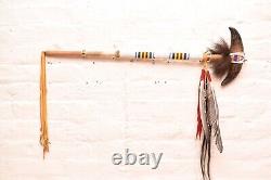 VTG Native American Ceremonial Double-Horn Ghost Dance War Club Atq 28 Beaded