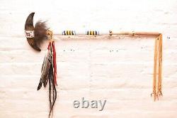 VTG Native American Ceremonial Double-Horn Ghost Dance War Club Atq 28 Beaded