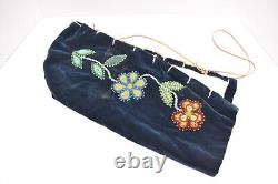 VTG Native American Cree Athabaskan Moss Bag beaded Cradleboard Beadwork Papoose