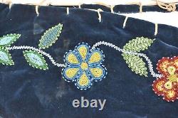 VTG Native American Cree Athabaskan Moss Bag beaded Cradleboard Beadwork Papoose