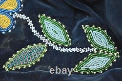 VTG Native American Cree Athabaskan Moss Bag beaded Cradleboard Beadwork Papoose