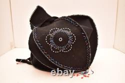 VTG Native American Iroquois indian Beaded Tulip Folding Bag Box Bead Pouch