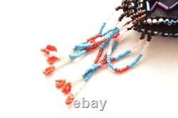 VTG Native American Iroquois indian Beaded Tulip Folding Bag Box Bead Pouch