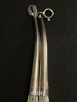 VTG Native American Liquid Sterling Silver 30 Strand Beaded Necklace 30 Long